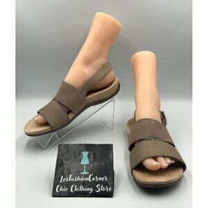 Vionic Women's Brown Leather Morro Backstrap Open-Toe Sandals Size 8 3258